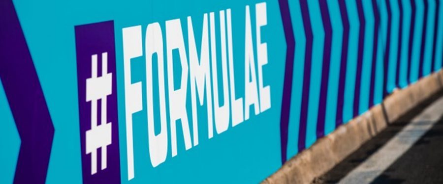 Formula E painted on track wall